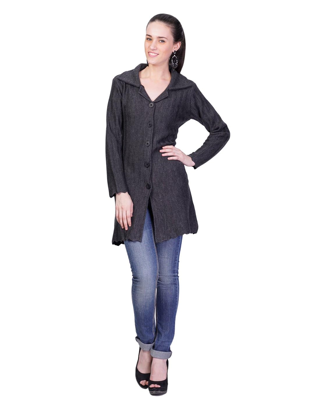 montrex grey long coat for women