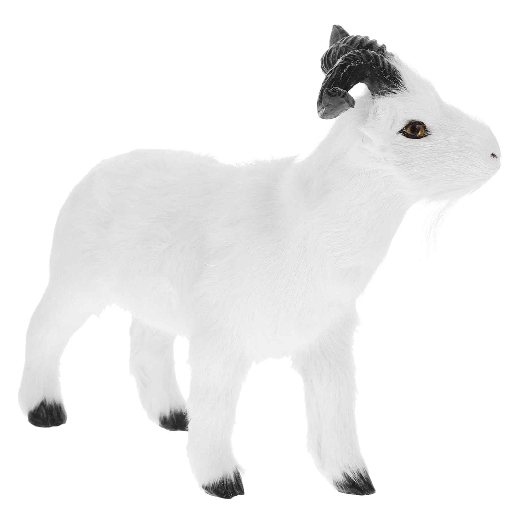 BCOATH Simulated Goat Figurine Small Goat Statue Realistic Mini Goat Decor for Home Office Desktop Decorative Goat Model for Garden and Lawn Animal Goat Decor for Outdoors