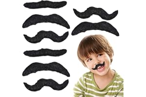 ArtCreativity Realistic Fake Mustache Set (Bulk Pack of 36) Stick On Moustaches with Skin-Safe Adhesive, Photo Booth Props and Favors for Mexican, Super Mario, Lumberjack, and Cowboy Party