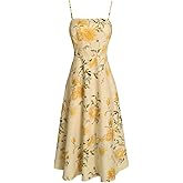 RIHOAS Womens Casual Elegant Spaghetti Strap Sweetheart Neck Midi Dress Vacation Beach Split Party Dresses