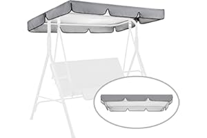 NSDAWALI Swing Canopy Replacement for Outdoor Patio Swing Chair 2/3 Seater Waterproof Porch Swing Seat Canopy Cover Garden Hammock Top Cover for Seat Furniture, Canopy only (Grey, 75×52×5.9 Inch)