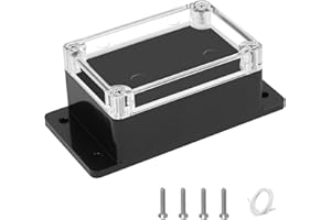 LMioEtool Project Box IP65 Waterproof ABS Plastic Electrical Junction Box with Clear Cover Enclosure with Fixed Ear, Black 3.