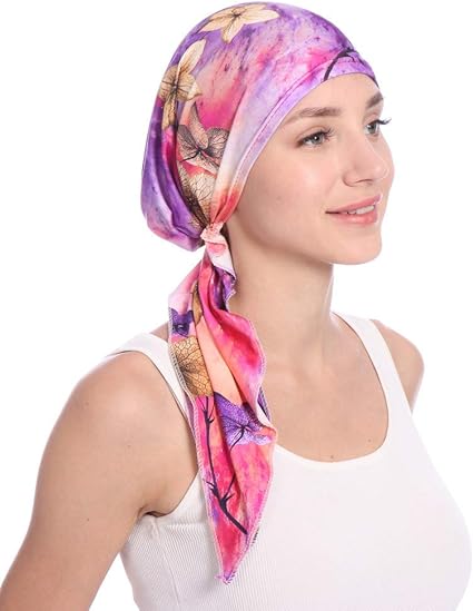 Sukeq Women Pre Tied Bandana Chemo Turban Cap Hearwear Long Hair
