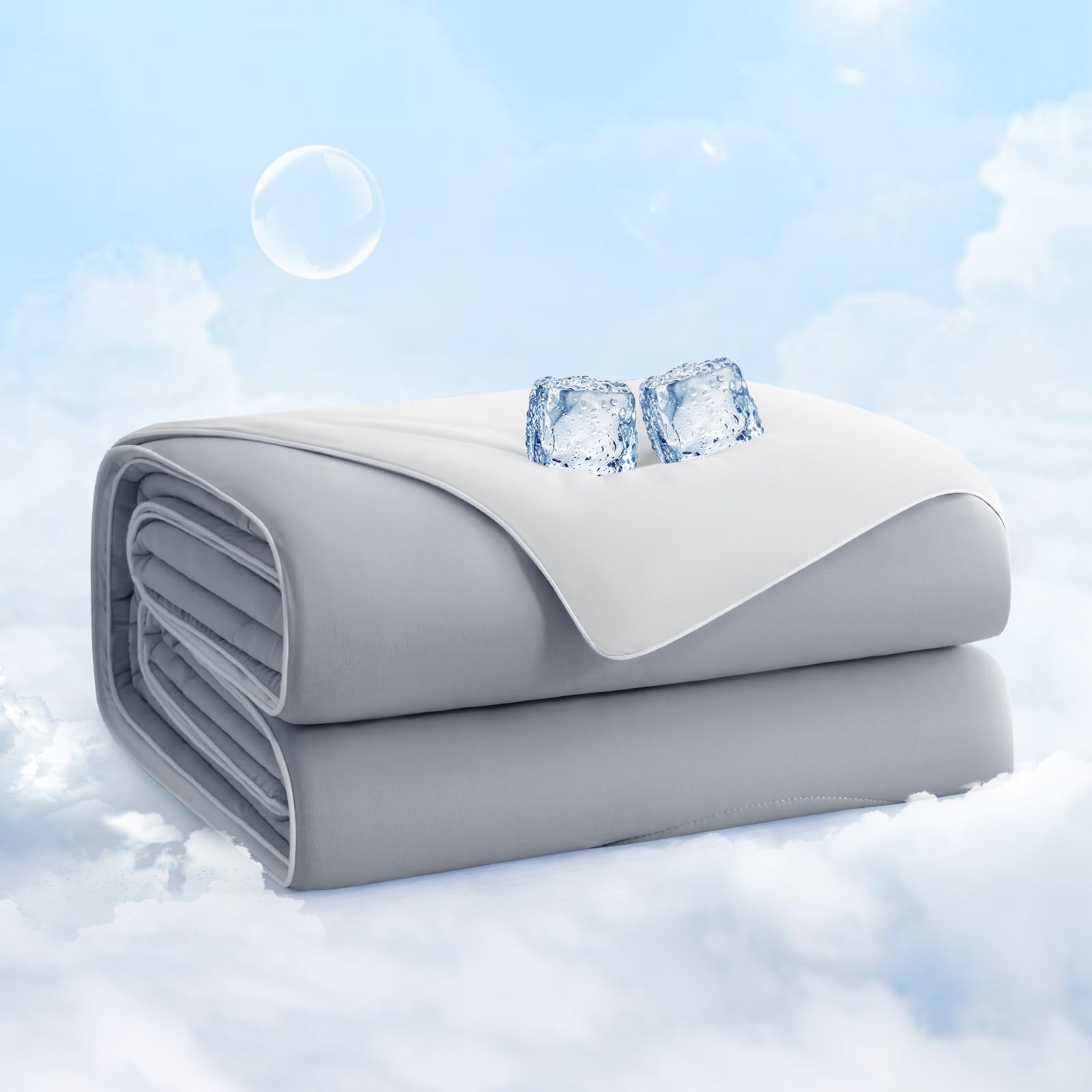 Photo 1 of
EASELAND Queen Tencel Cooling Comforter for Hot Sleepers - Double-Sided Lightweight and Breathable Fabric for Night Sweats - All Season Cooling Blanket Machine Washable?90x90in, Grey?