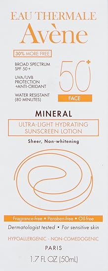 avene mineral ultra light hydrating sunscreen