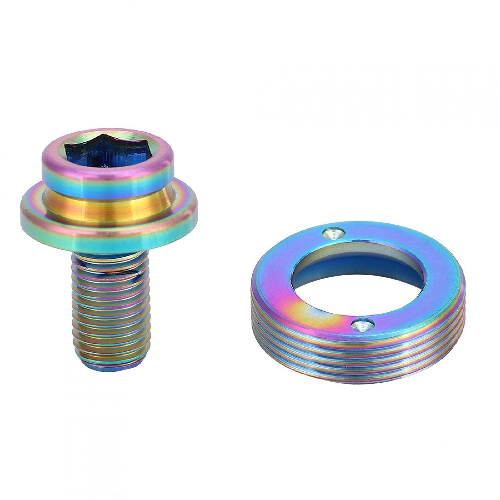 Alomejor Bicycle Stem Titanium Alloy M5 x 18mm Mountain Bike Road Bike with Washers Screws Set for Bicycle(Rainbow)