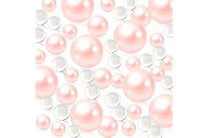 LUERBI 200 PCS Light Pink Pearls Beads, Light Pink Vase Filler Beads for Centerpieces Vases, Light Pink 10/14/20 MM Floating Beads for Vases, Pink Vase Filler Pearl, Vase Fillers, Pearls for Vase Filler