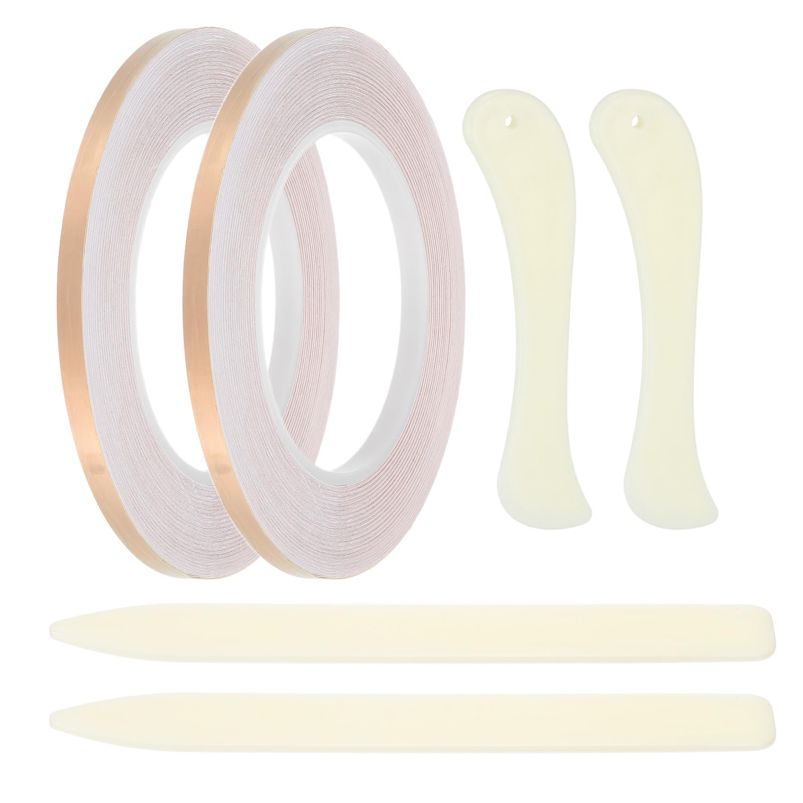 PATIKIL 36 Yard 1/4 Inch Copper Foil Tape,2 Roll Copper Tape with Single-Sided Conductive Stained Glass Foil Tool with Scraper for Stained Tools DIY Crafting