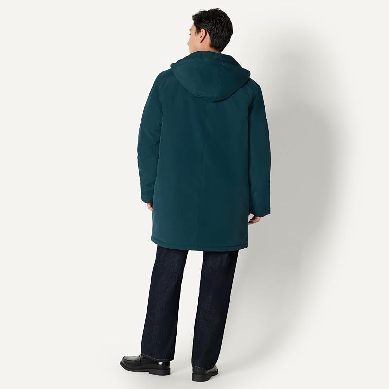 Herren Moderner Oversized Fit Parka Jacke mit Kapuze, Dark Teal Green, M