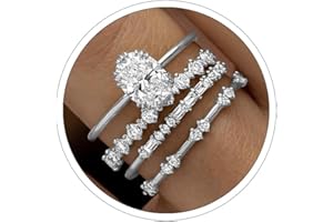 Otxas Dainty Gold Rings for Womem 14k Gold Plated Stackable Ring for Women Size 6-11 Cubic Zirconia Gold Rings Set Wedding Rings