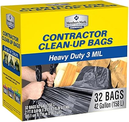 Member S Mark Commercial Contractor Clean Up Bags 42 Gal 32 Ct Amazon Sg Home