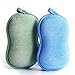 BabaMate Natural Bamboo Baby Bath Sponge - 2 Pack - Ultra Soft & Absorbent Sponge For Baby's Sensitive Skin, Biodegradable, Hypoallergenic - Blue Green