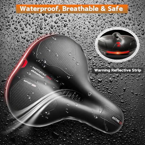 Hmseng Comfort Bike Saddle, Very Comfortable Bicycle Saddle for Mountain, Road, Urban Bike,