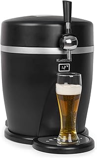 Klarstein Tap2Go mobile 2-in-1 Bierzapfanlage mit Getränkekühler, für 5l Fässer, 13l Kühlschrank, Zuhause und im Auto verwendbar, Kühltemperaturen: bis zu 3°C,thermoelektrisches Kühlsystem, schwarz