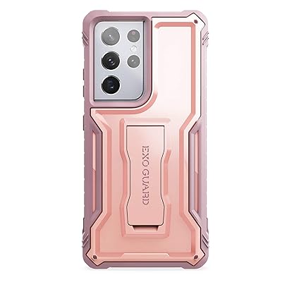 Buy Exoguard Samsung Galaxy S21 Ultra 5g Case Rubber Shockproof Full Body Cover Case For Samsung S21 Ultra 5g Phone 6 8 Inch Built In Kickstand Pink Online In Indonesia B08rd86y2c
