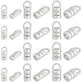 PH PandaHall 925 Sterling Silver Cord End Caps, 30pcs 3 Sizes Tassel Caps Leather Cord End Cap Jewelry End Cap Golden End Tip with Loop for Earrings Bracelets Necklaces Craft, for 1~2mm Cord