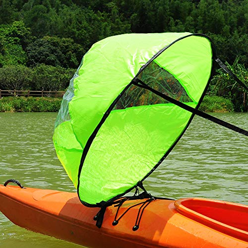 RENHAIGY Tandem Clear Kayak Wind Sail Kit Downwind Paddle Popup Board
