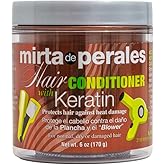 Mirta De Perales Conditioner with Keratin for Normal, Dry & Damaged Hair | Strengthening & Detangling Cream with Hydrolyzed Keratin & Amino Acids | Heat Protection & Shine – 6 oz