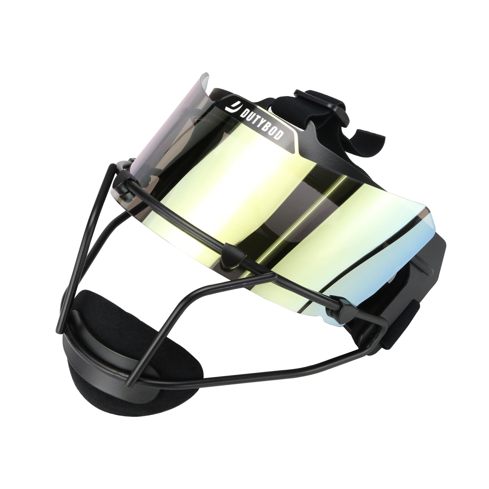 Photo 1 of DUTYBOD Softball Face Mask Softball mask Visor Lightweight and Comfortable with Wide Field Vision fit All Ages - Durable and Safety Softball Face Mask Sets (Black-Gold)