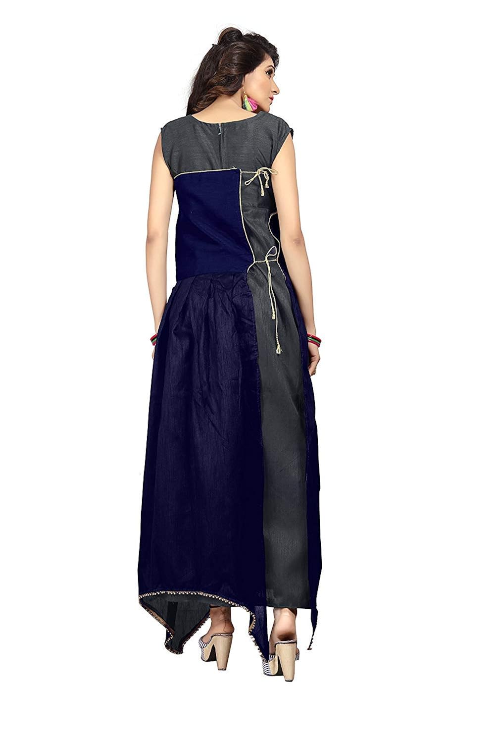 mashur fab women's banglory gown with jacket for party wear dress(grey)