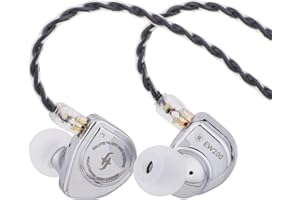 Linsoul SIMGOT EW200 10mm SCP Diaphragm Dynamic Driver in-Ear Earphones with All Metal Body, Detachable 0.78mm 2pin Silver-Pl