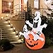 HOMCOM 6' Halloween Inflatables Outdoor Decorations Jack-O-Lantern Pumpkin and Ghosts, Blow Up LED Yard Decor for Garden, Lawn, Party, Holiday, Waterproof