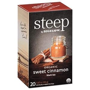 steep Organic Sweet Cinnamon Black Tea 20 Count Box (1 Box), Certified Organic, Gluten-Free, Kosher Tea in Foil-Wrapped Bags