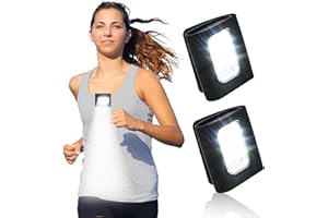 GOANDO 2 Pack Safety Jogging LED Light, Black, Water Resistant, 4 Modes, USB Charging, Strong Magnetic Clip for Night Running, Walking, Hiking
