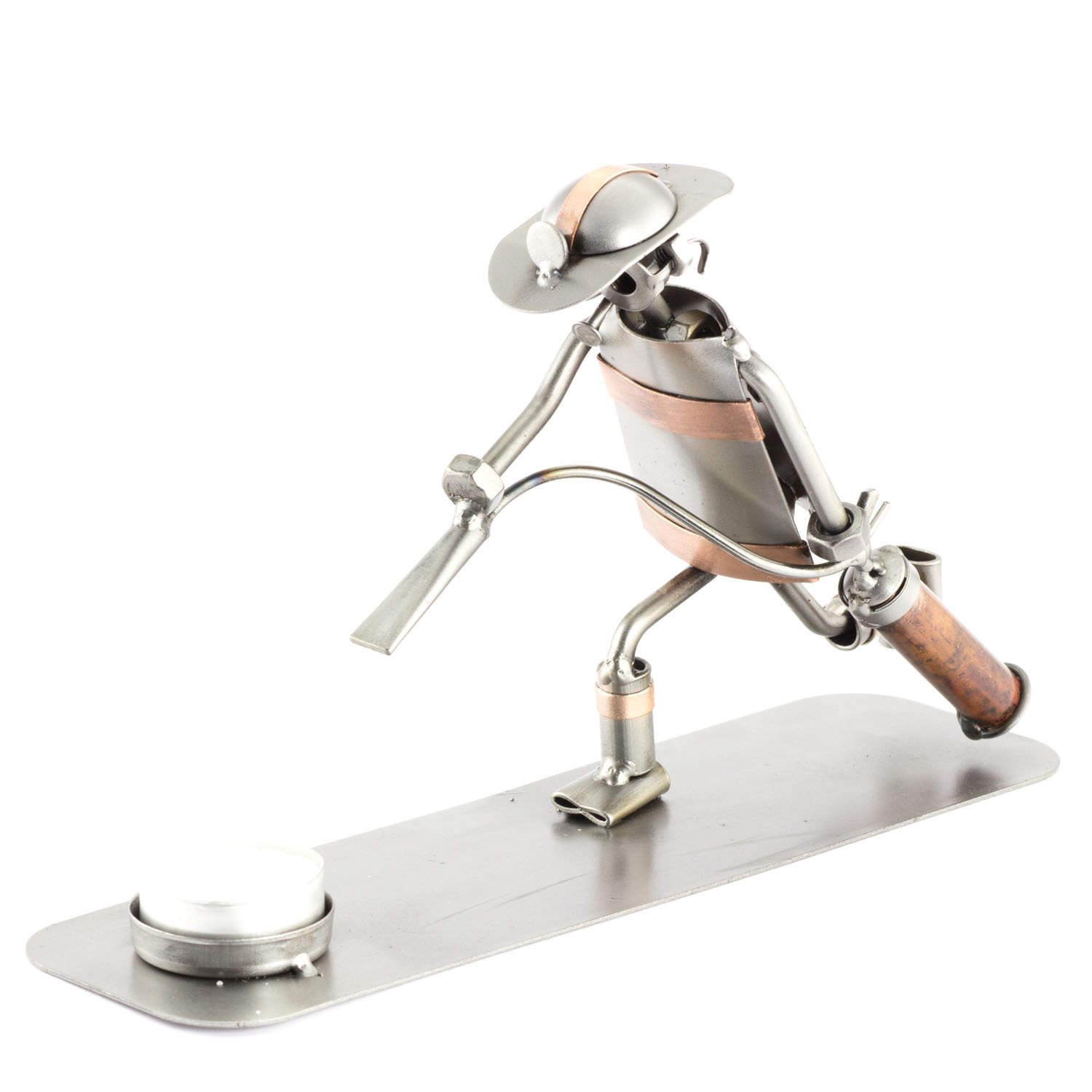 Steelman24 I Nuts and bolts sculpture Fireman Tea Light Holder I Handmade ornaments I Made in Germany I I Metal figurine