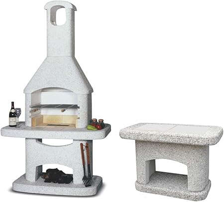 Amazon De Wellfire Nova Braun Grillkamin Mit Beistelltisch