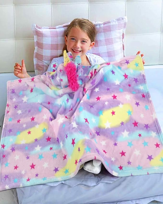 Pyjamas Bebe Fille Licorne Robe De Chambre Couette Ensemble Cadeau Couverture Peignoir Polaire En Peluche Vetements Accessoires