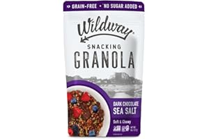 Wildway Keto Granola | Dark Chocolate Sea Salt | Grain-Free Certified Gluten-Free Cereal | Vegan, Low Carb | No Sugar Added | Paleo-Friendly, Non-GMO Fruit & Nut Clusters | Nutrient-Rich | 8 oz
