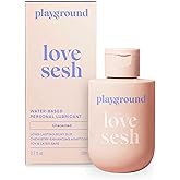 Playground Love Sesh, Water-Based Personal Lubricant with Natural Ingredients, Safe to Use with Latex Condoms, Lube for Men, Women, and Couples, Unscented, 3.7 Fl. Oz.