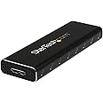 StarTech.com M.2 SSD Aluminum Enclosure to USB 3.0 (5Gbps) with UASP - Black - M.2 NGFF SATA with B Key & B+M Key - External M.2 Portable Enclosure - Not Compatible with NVMe / AHCI, TAA