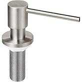 EADOT All Brass Soap Dispenser for Kitchen Sink Countertop Sink Soap Dispenser 17 OZ Bottle Built in Refill from The Top with Long Spout (Brushed Nickel)