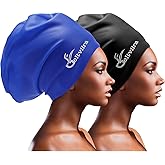 Extra Large Swim Cap for Braids and Dreadlocks Women Men Silicone Swimming Cap for Long Thick Curly Weaves Afro Hair Extensions
