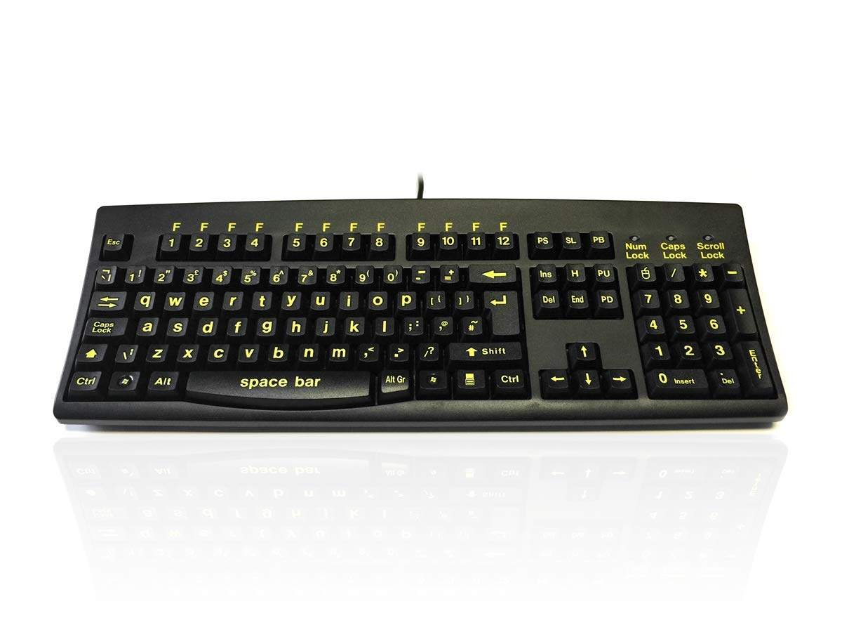 Accuratus 260 HiVis - USB Full Size Lower Case High Visibility Keyboard
