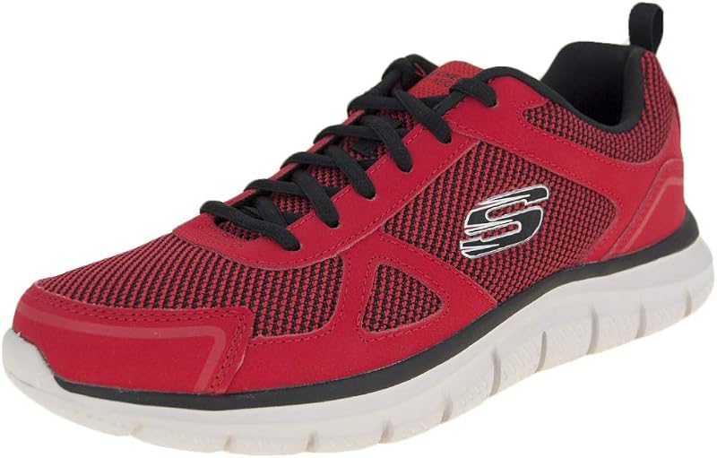 Track Bucolo, Ténis de corrida masculinos, vermelhos (couro vermelho/malha preta/acabamento, 42 EU