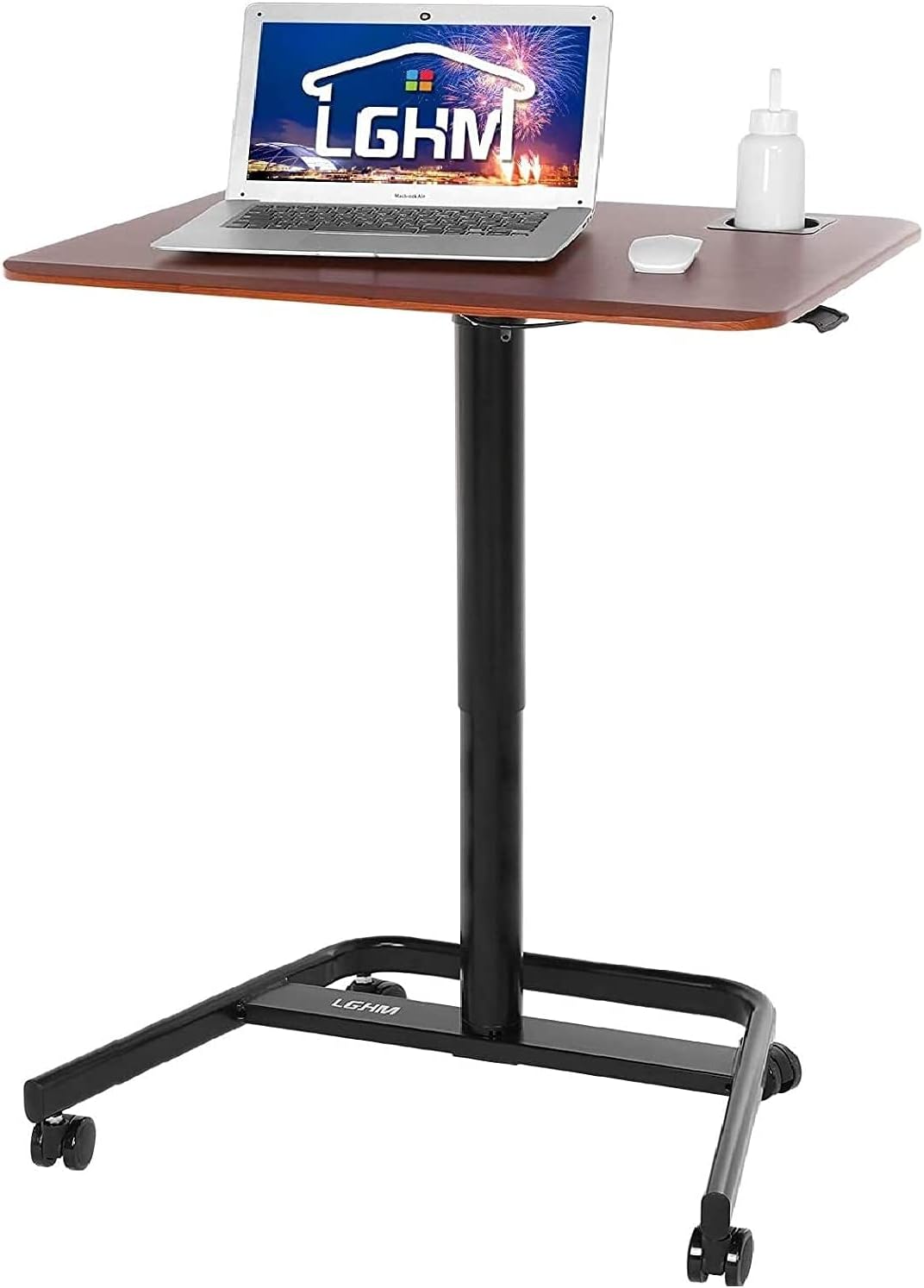 best standing desks on amazon on Amazon Com Mobile Laptop Desk Rolling Desk Height Adjustable Pneumatic Mobile Standing Desk W Lockable Casters Wood Office Products
