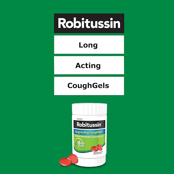 ROBITUSSIN 8 HOUR LIQUI-GELS COUGH, ADULT FORMULA – 20 COUNT LIQUI-GELS