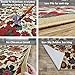 Indoor Doormat Rubber Backed, 30 inch x 18 in, Light Beige Floral, Non Slip, Kitchen Rugs and Mats