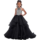 LTW Pageant Dresses for Girls Sweet 16 Party Birthday Ball Gown Quinceanera Flower Girl Dresses with Rhinestones