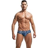 F plus R Men's Denim Print Swim Briefs