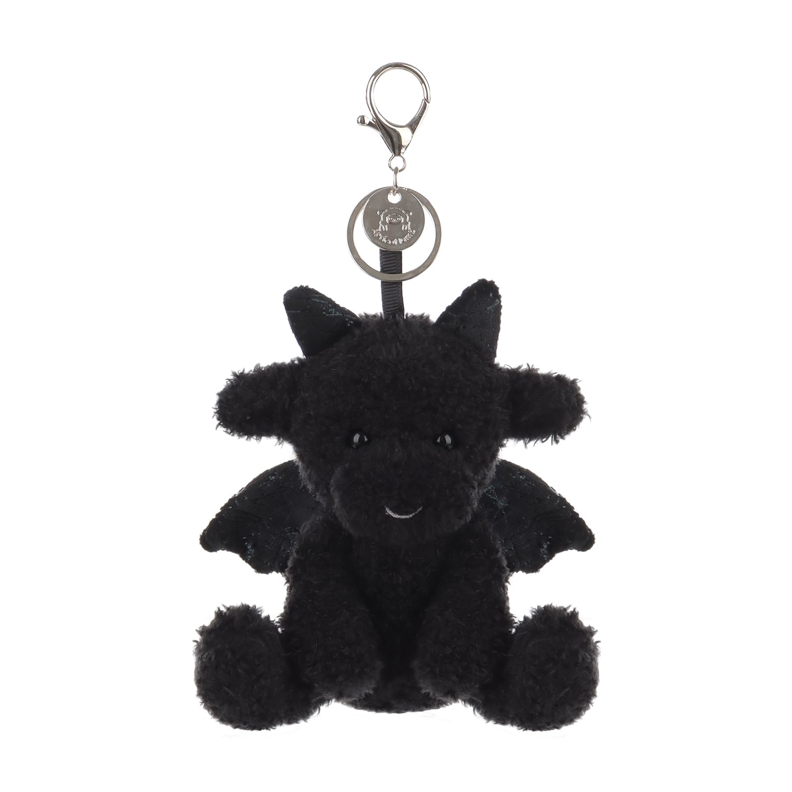 Apricot Lamb Dragon Cute Plushies Keychain, Soft Stuffed Plush Keychain Toys for Kids’ Backpack, Purse (Black)