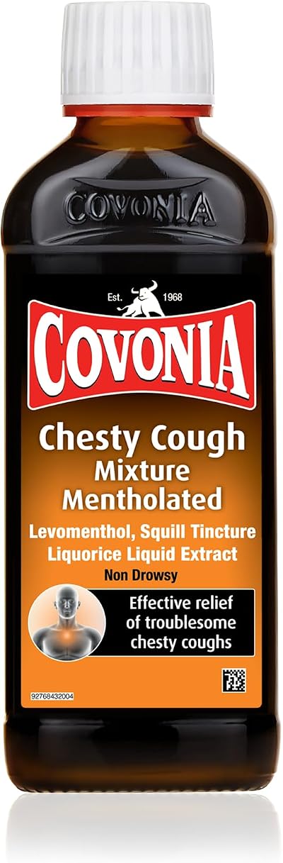Covonia Chesty Cough Mixture Mentholated 180ml Relief Chesty Cough