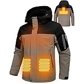 BANTREK Men's Heated Jacket Winter Waterproof Ski Jacket Insulated Windproof Outdoor Heated Coat Mountain Windbreaker