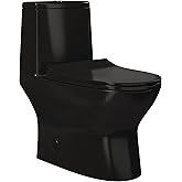 Ivy One Piece Toilet Dual Vortex Flush in Glossy Black 1.1/1.6 gpf