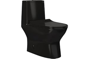 SWISS MADISON Ivy One Piece Toilet Dual Vortex Flush in Glossy Black 1.1/1.6 gpf