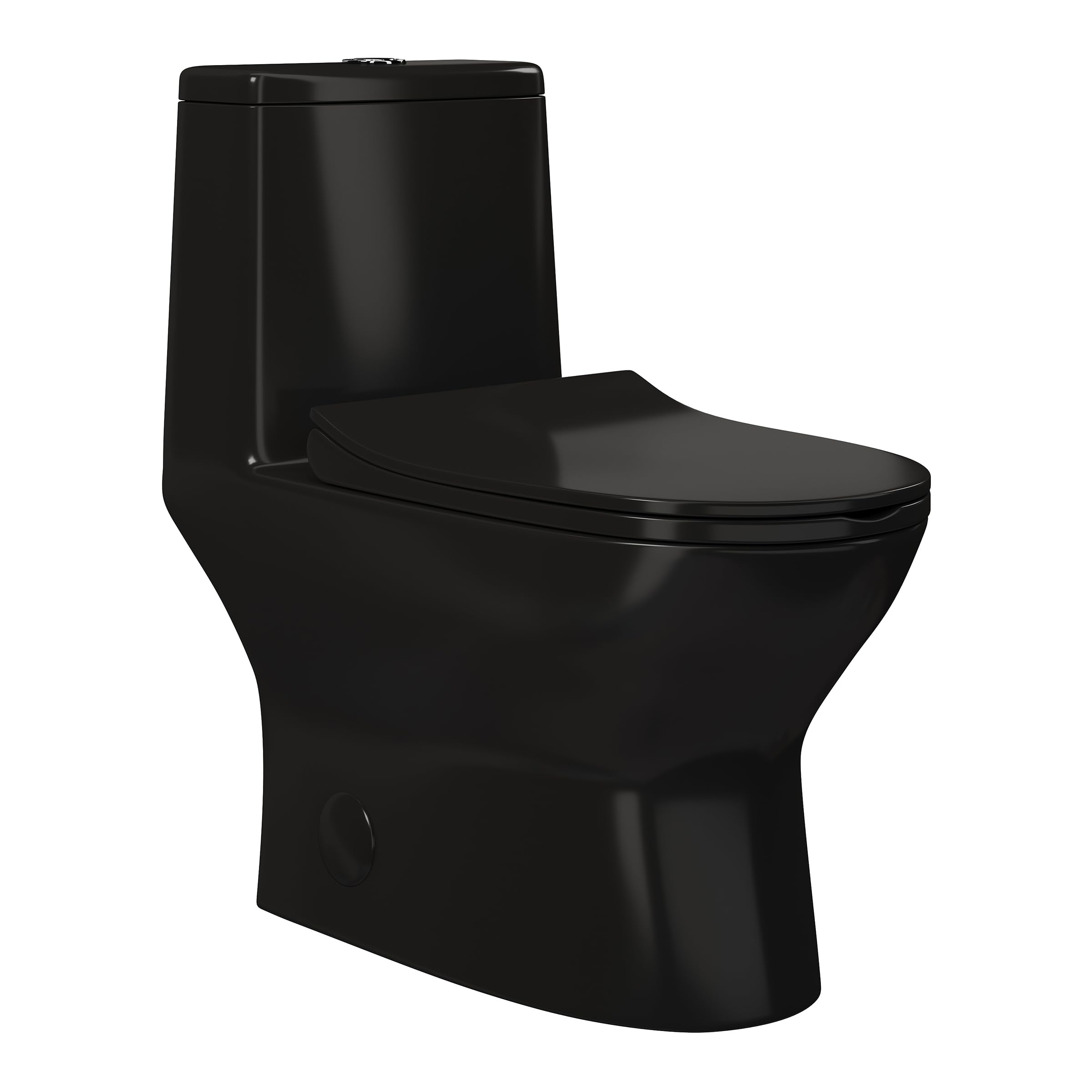 Photo 1 of ***FACTORY SEALED*** Ivy One Piece Toilet Dual Vortex Flush in Glossy Black 1.1/1.6 gpf