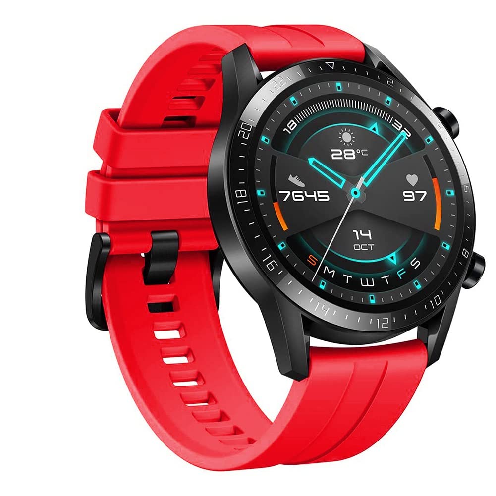 Strap for Huawei Watch GT3/GT2/GT2 Pro 46mm,22mm Wristband Compatible con Huawei Watch GT Sport Active 46mm (Red)